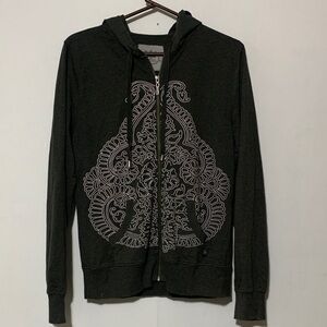 Prana Greenish Gret Hoodie with White Pattern Dedign Feature